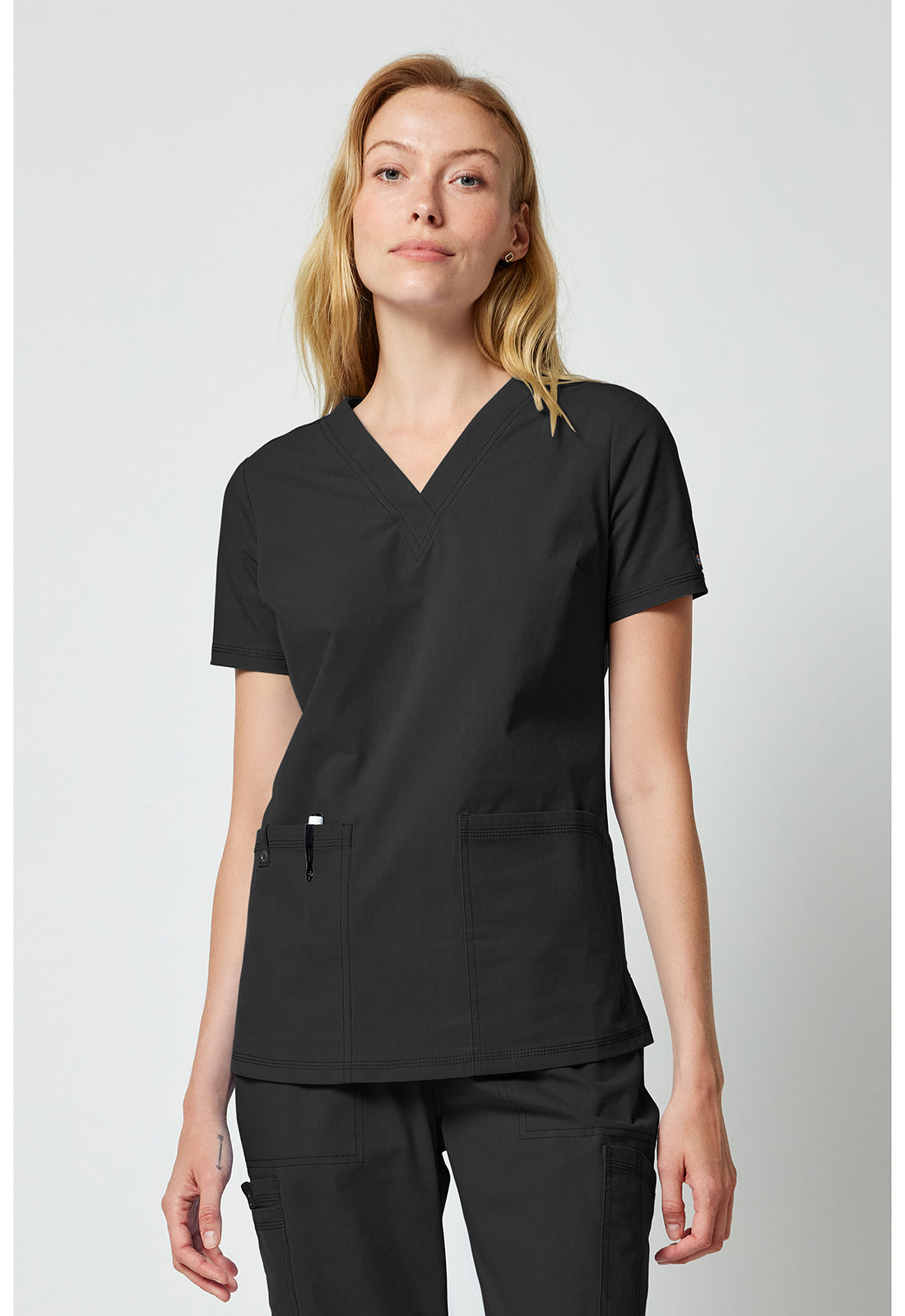 Women’s V-Neck Scrub Top – DK FORGE DK856 | Modern Fit Medical Uniform Top