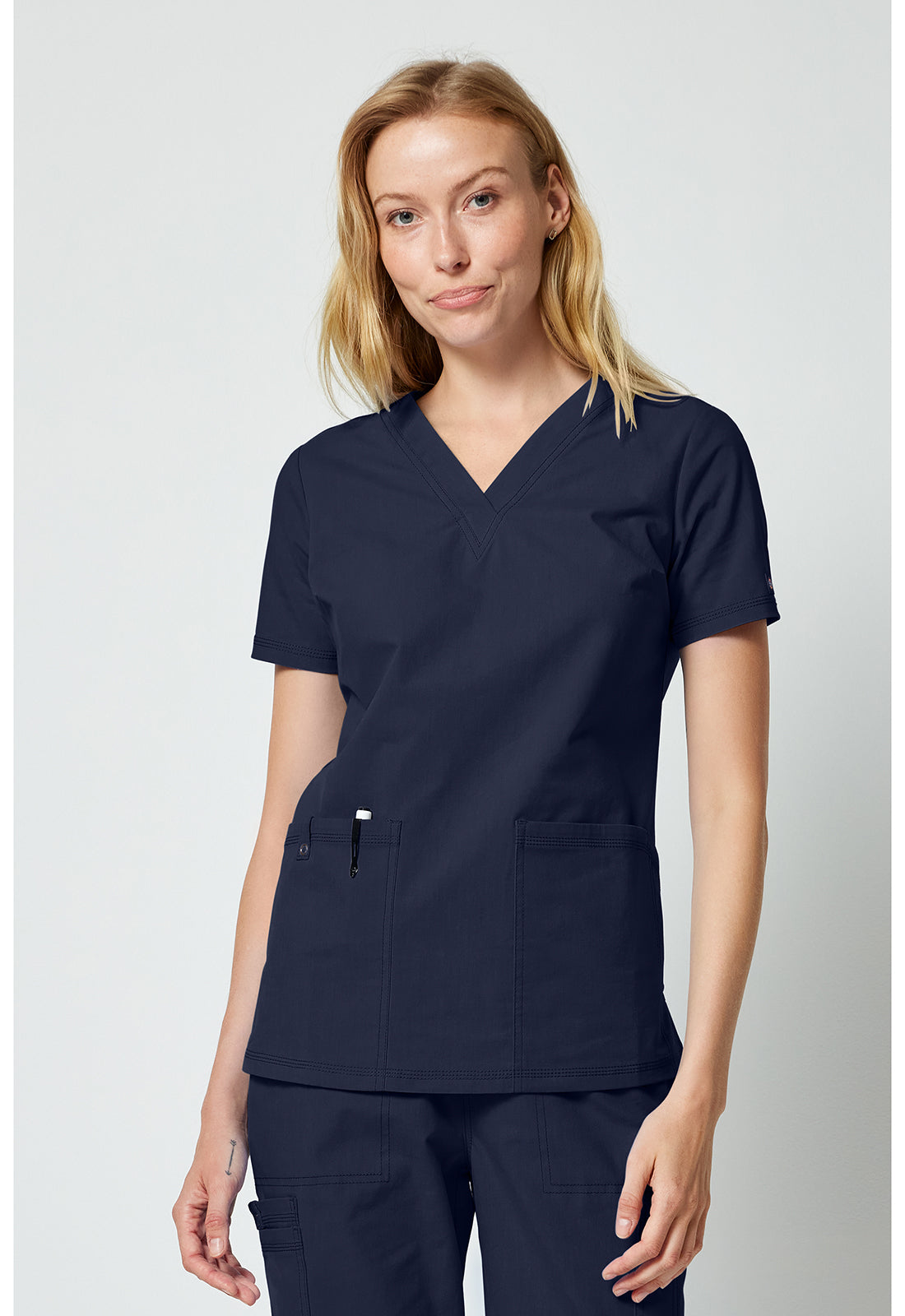 Women’s V-Neck Scrub Top – DK FORGE DK856 | Modern Fit Medical Uniform Top