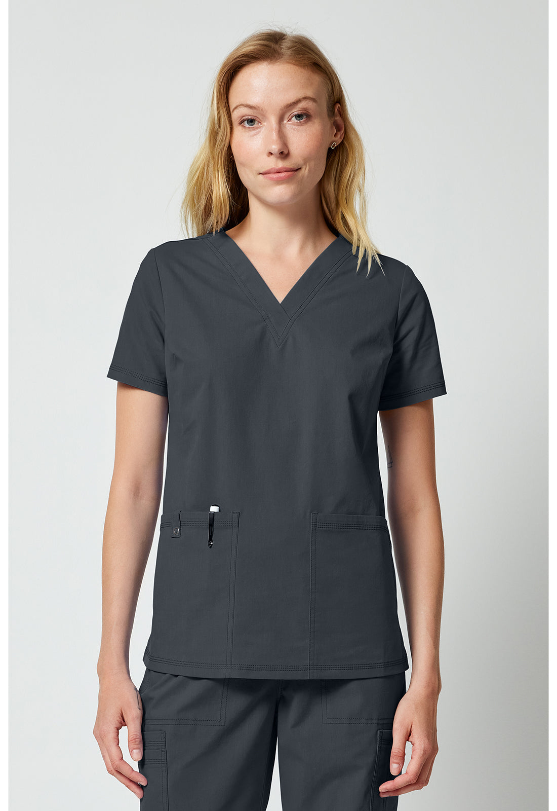 Women’s V-Neck Scrub Top – DK FORGE DK856 | Modern Fit Medical Uniform Top