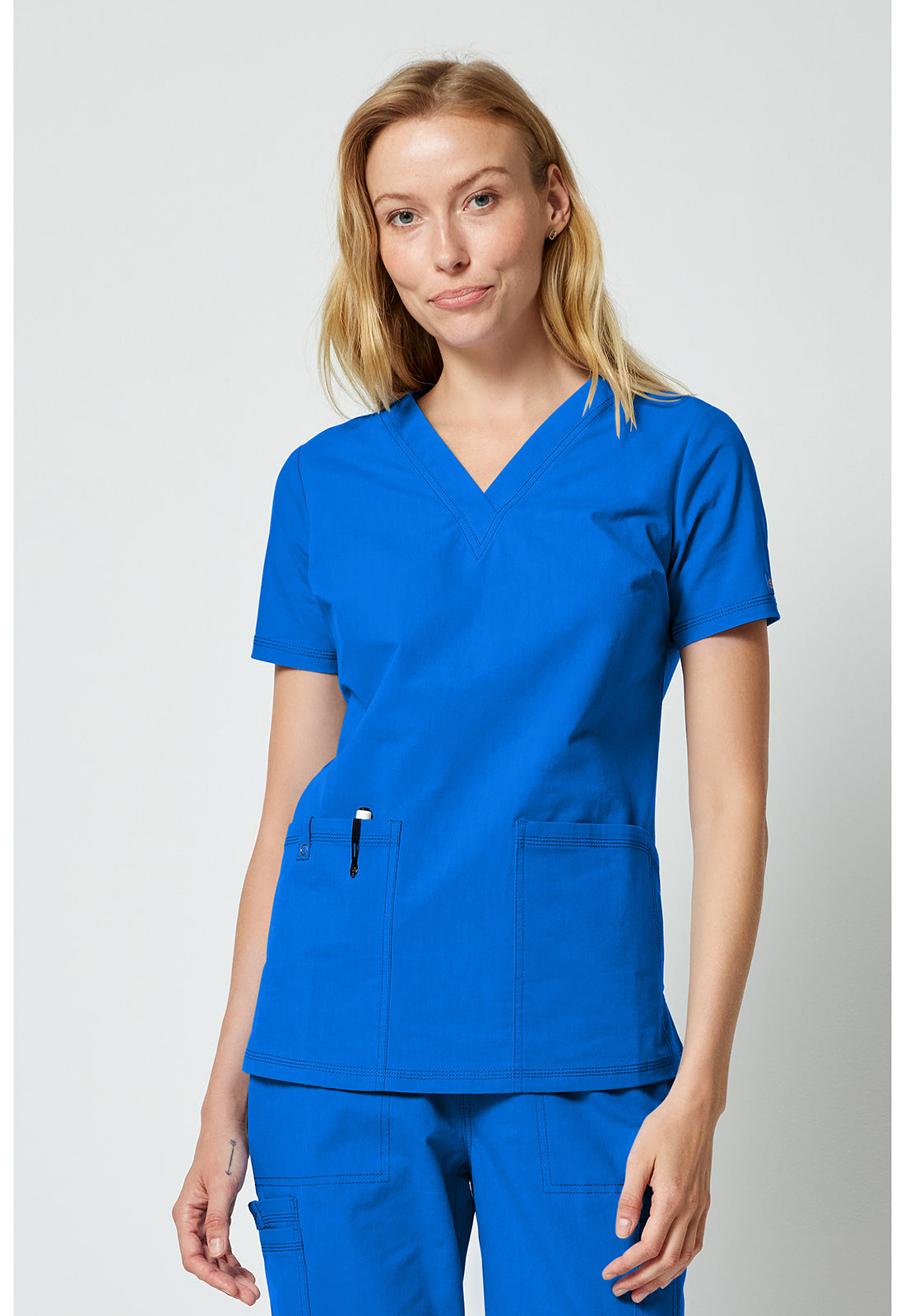 Women’s V-Neck Scrub Top – DK FORGE DK856 | Modern Fit Medical Uniform Top