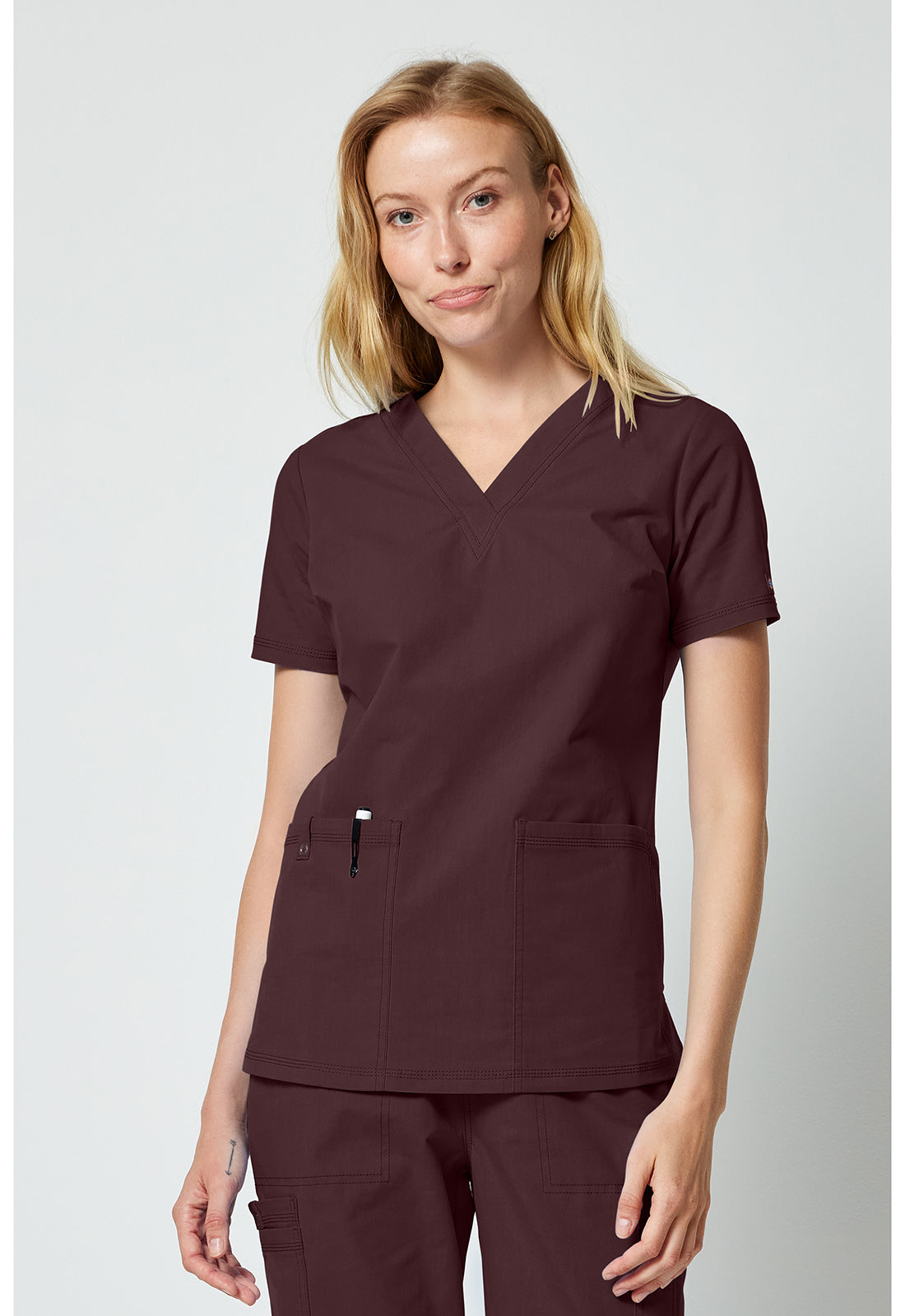 Women’s V-Neck Scrub Top – DK FORGE DK856 | Modern Fit Medical Uniform Top