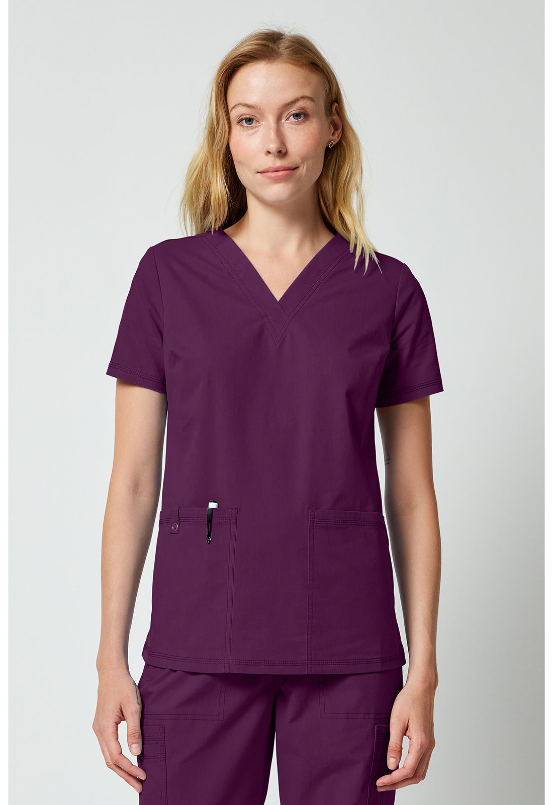 Women’s V-Neck Scrub Top – DK FORGE DK856 | Modern Fit Medical Uniform Top