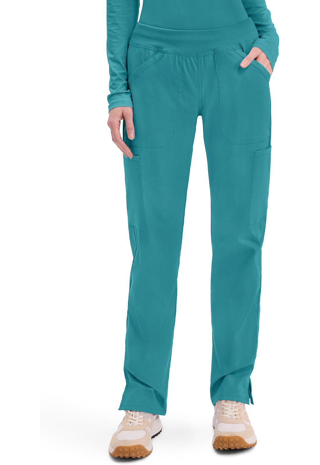 🩹 Cherokee Workwear Professionals WW170 Women’s Mid-Rise Pull-On Cargo Scrub Pant
