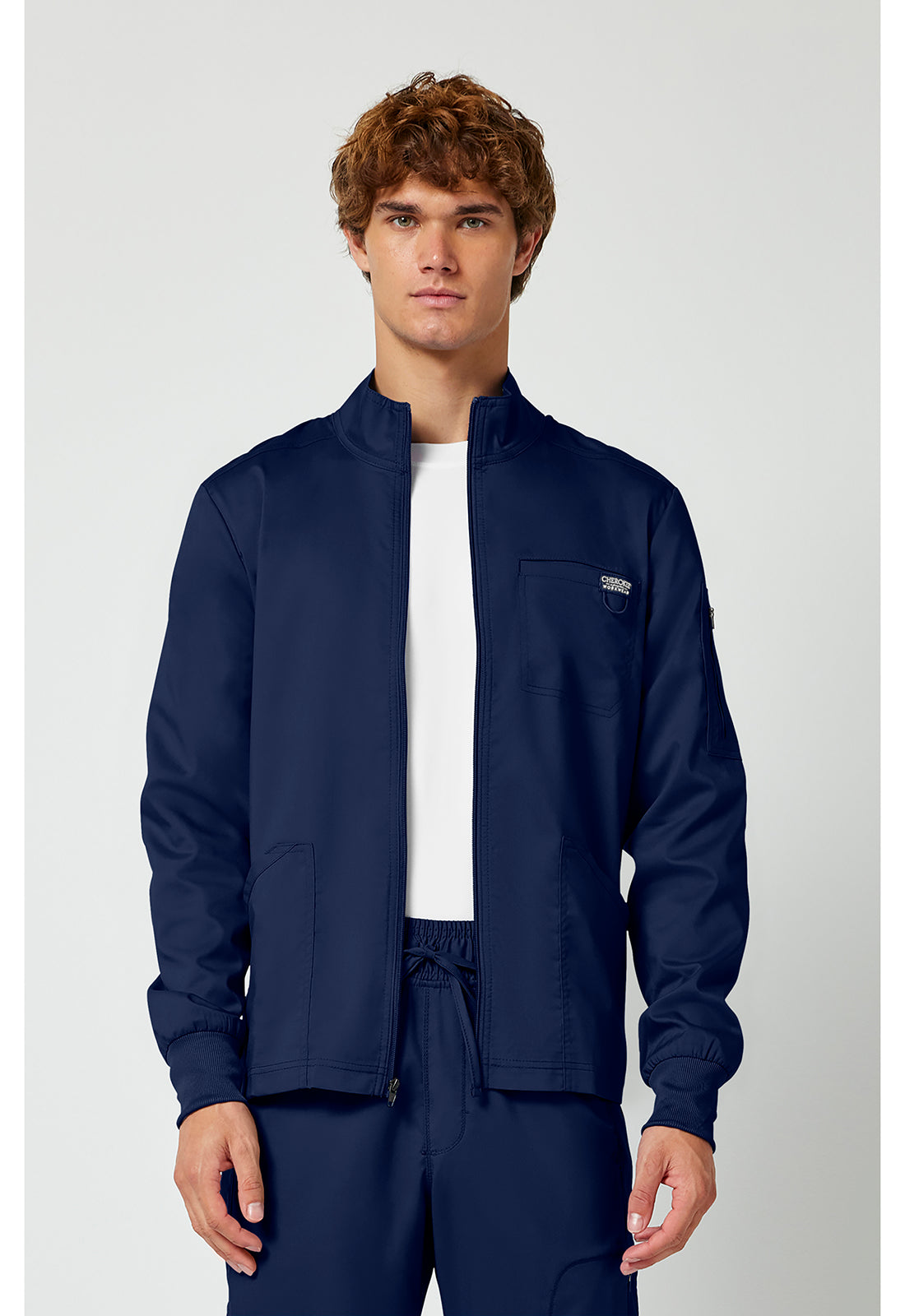 Cherokee Workwear Revolution WW320 Men’s Zip Front Scrub Jacket – Stretch Warm-Up Jacket 🏥