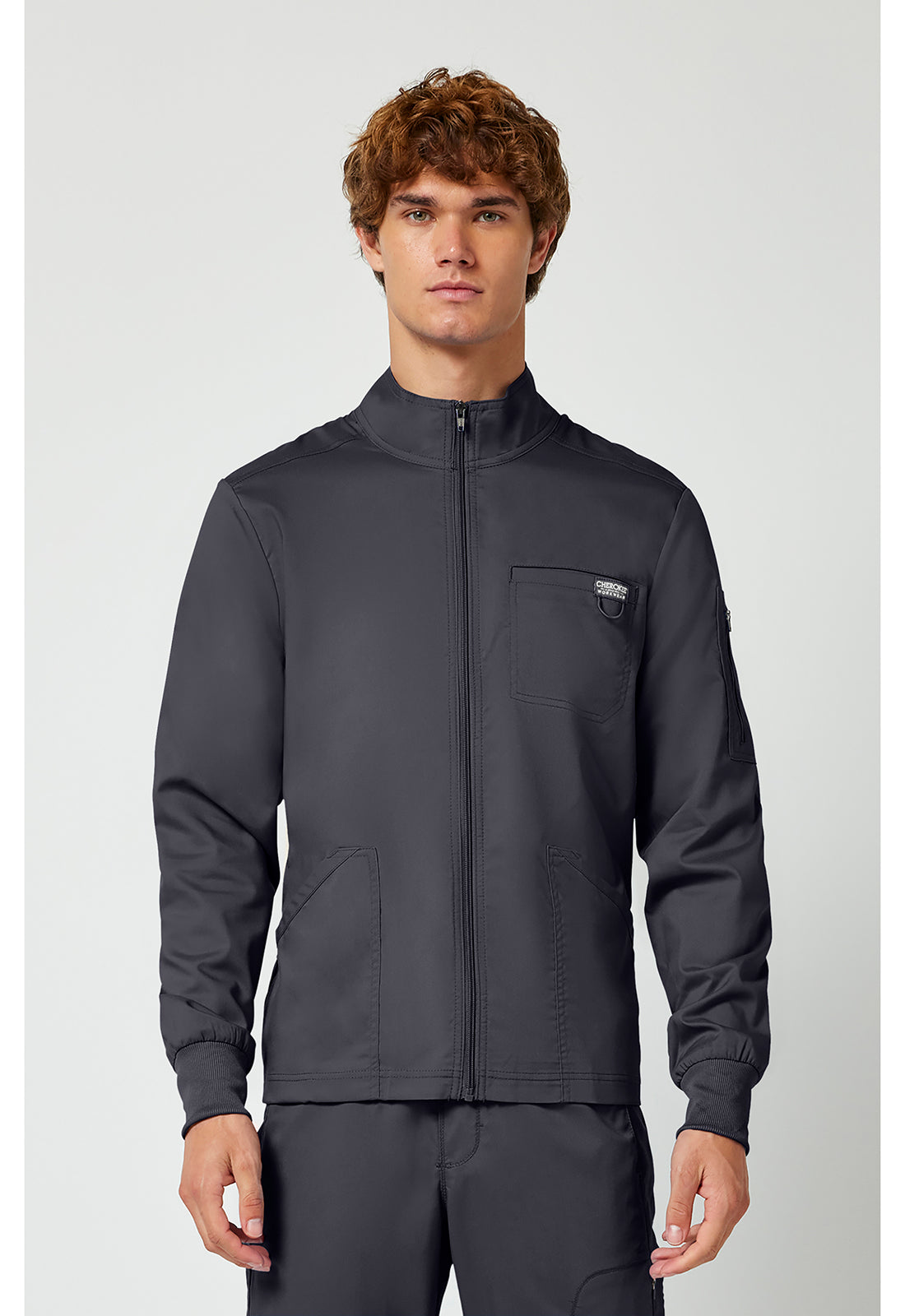 Cherokee Workwear Revolution WW320 Men’s Zip Front Scrub Jacket – Stretch Warm-Up Jacket 🏥
