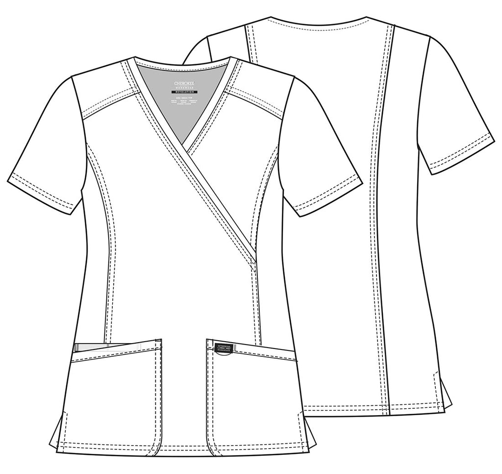 Cherokee Mock Wrap Top in Black WW610