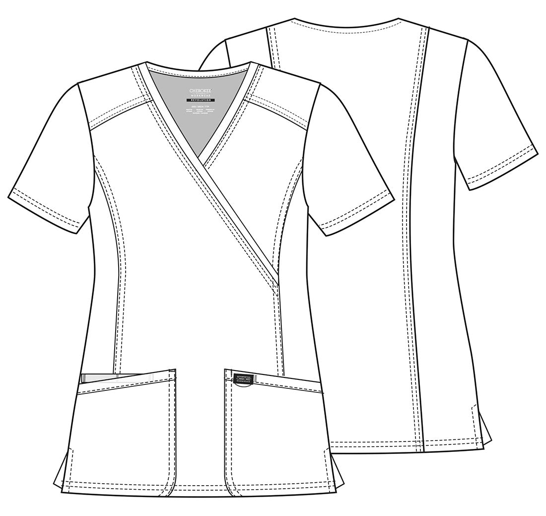 Cherokee Mock Wrap Top in Black WW610